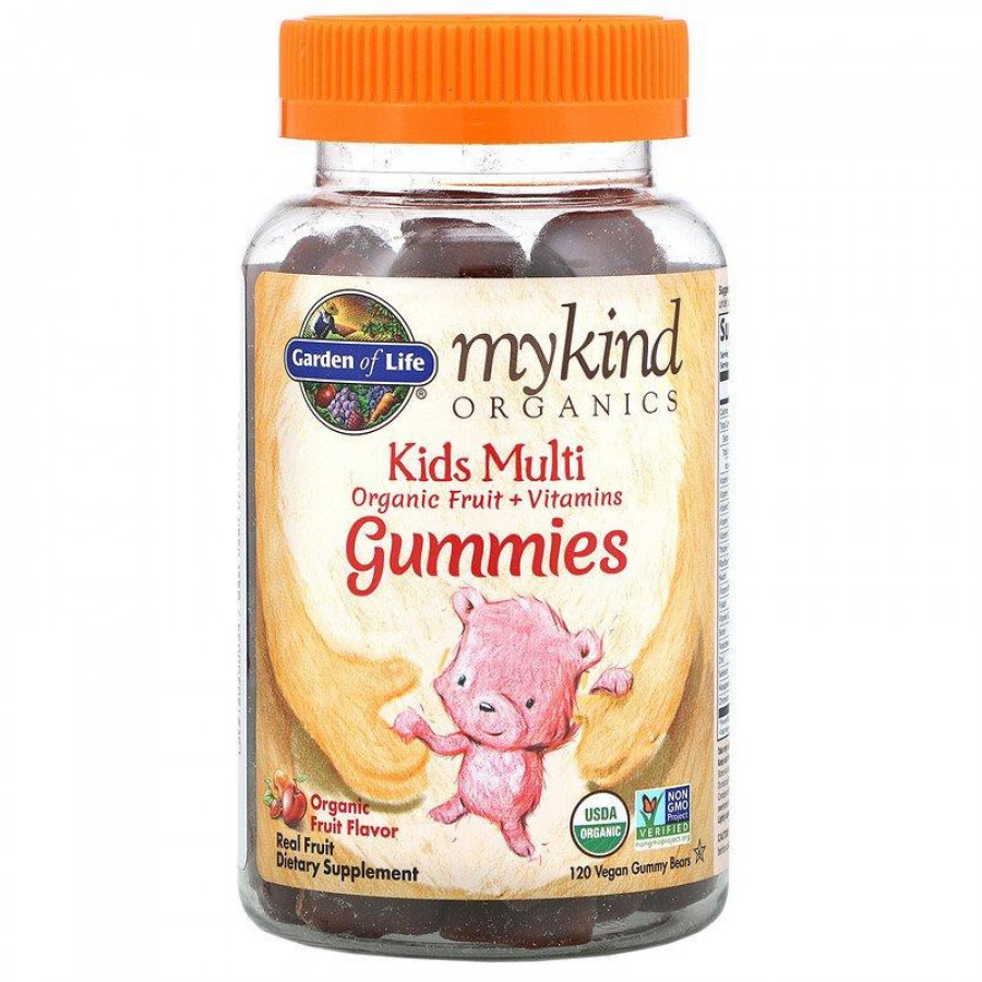 Детские мультивитамины "Kids Multi Gummies" Garden Of Life, органические фрукты, 120 желейных конфет