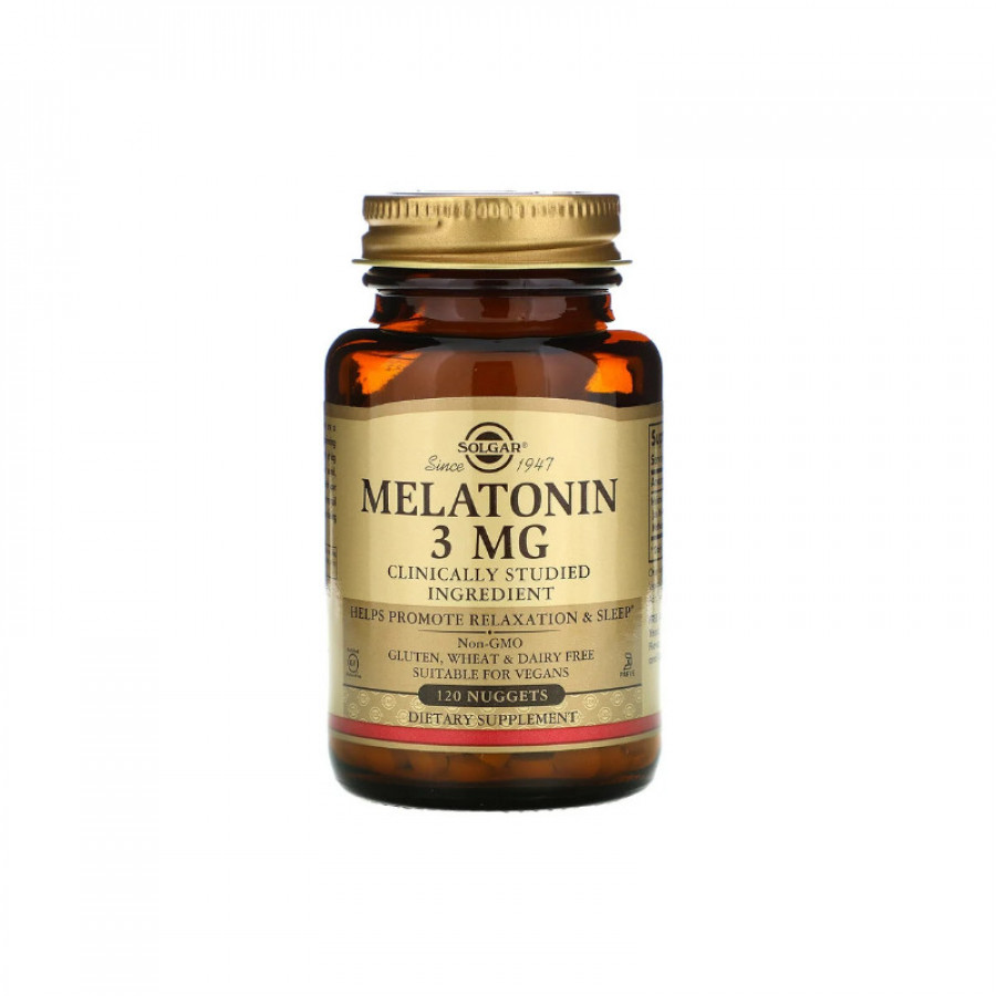 Мелатонин "Melatonin" 3 мг, Solgar, 120 жевательных таблеток