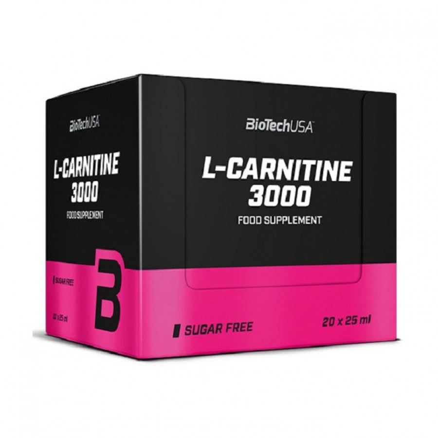 Л-карнитин, апельсин, 3000 мг, BioTech, 20 ампул по 25 мл