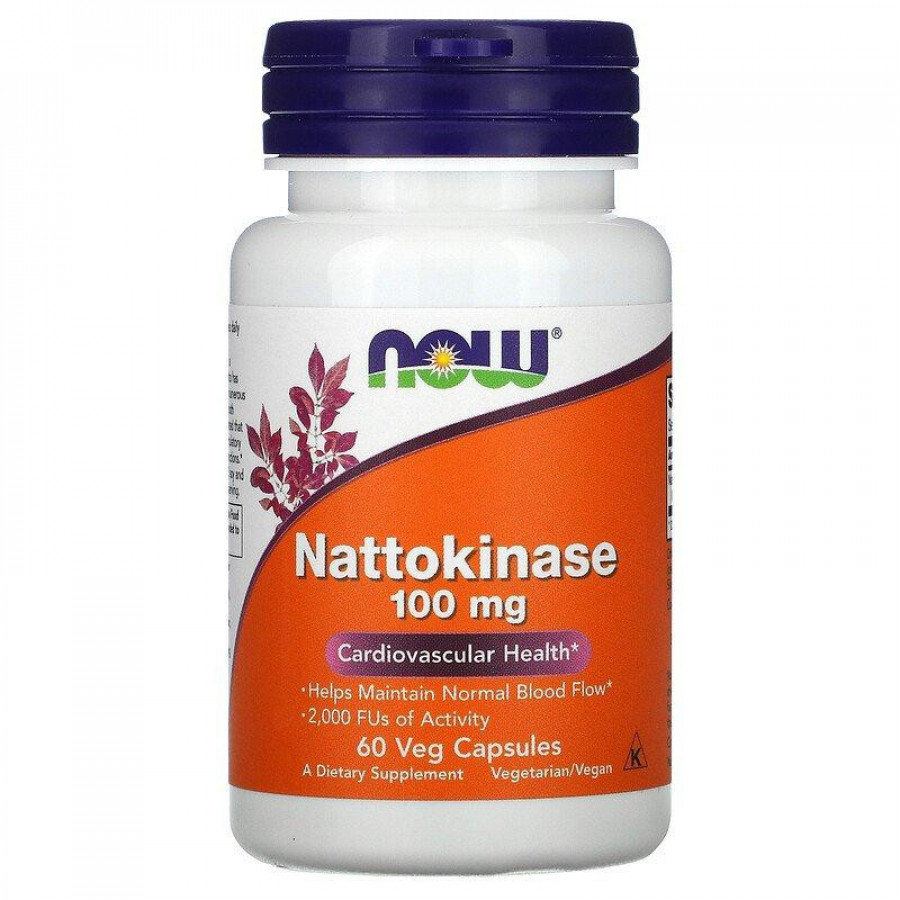 Наттокиназа "Nattokinase" Now Foods, 100 мг, 60 капсул