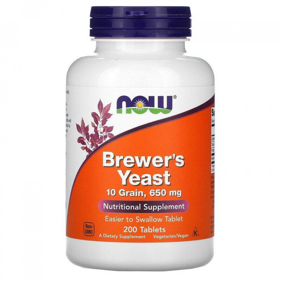 Пивные дрожжи "Brewer's Yeast 10 Grain", Now Foods, 650 мг, 200 таблеток