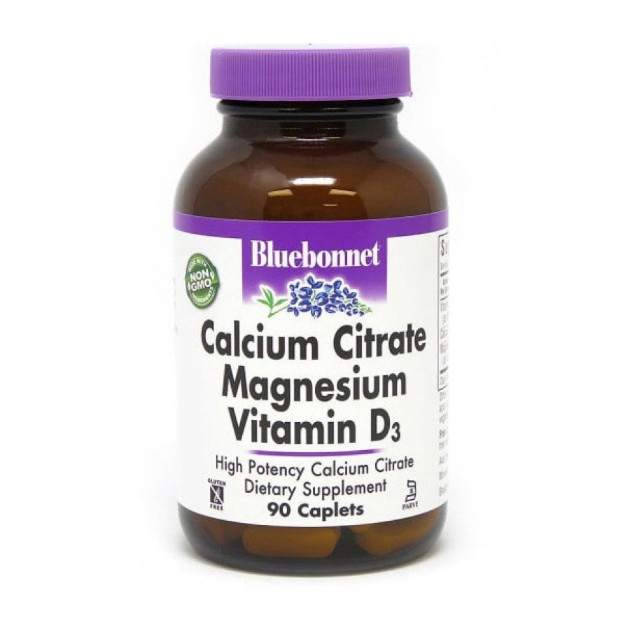 Цитрат кальций с магнием и витамином D3, Bluebonnet Nutrition, 180 таблеток