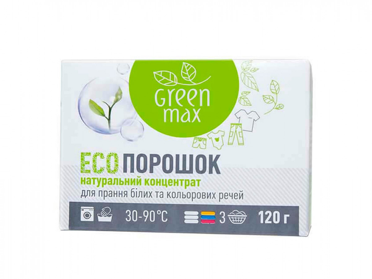 ECOпорошок, Green Max, стиральный порошок из натуральных компонентов, 120 г