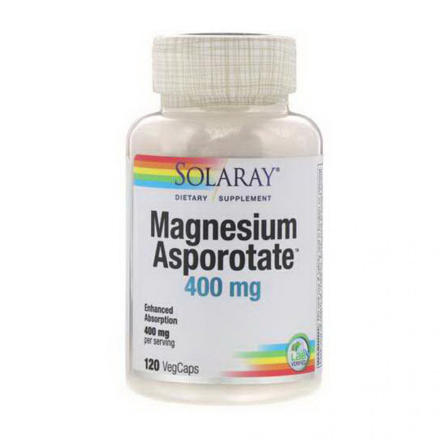 Аспартат магния "Magnesium Asporotate" Solaray, 400 мг, 120 капсул