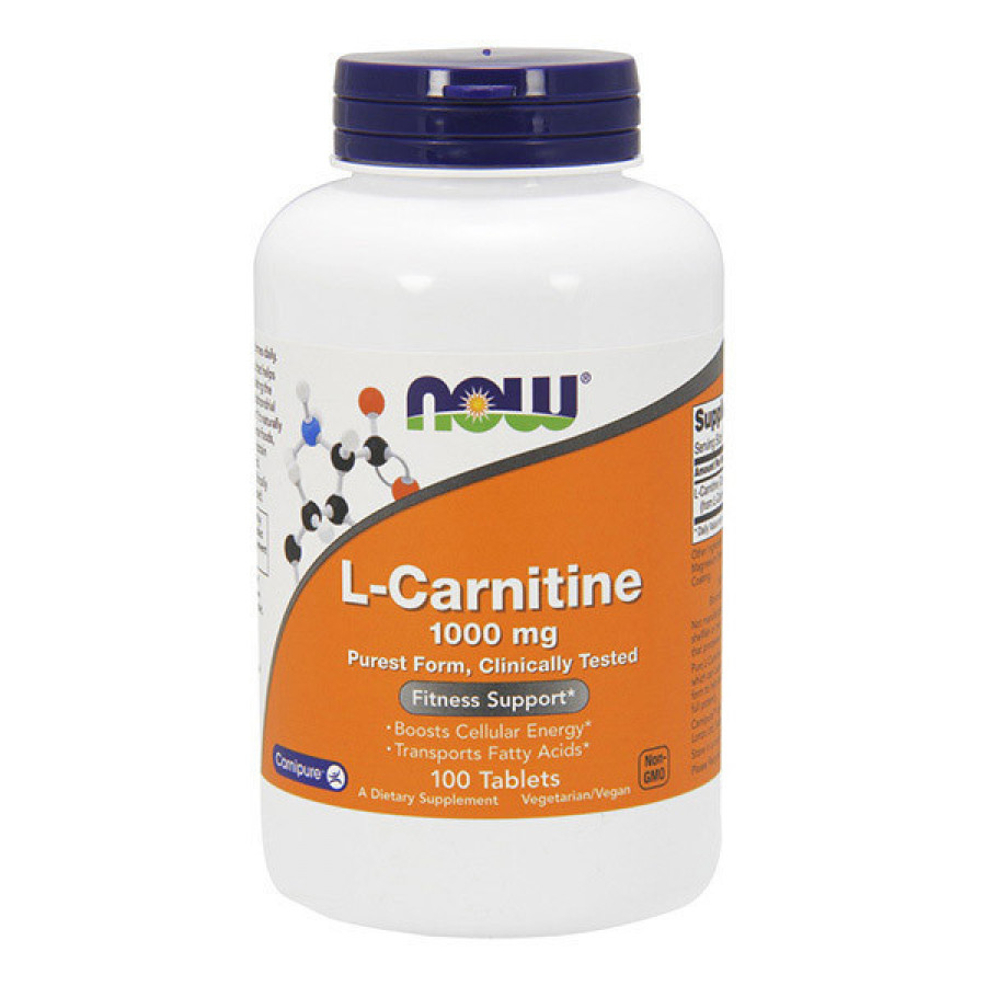 Л-карнитин "L-Carnitine purest form", Now Foods, 1000 мг, 100 таблеток