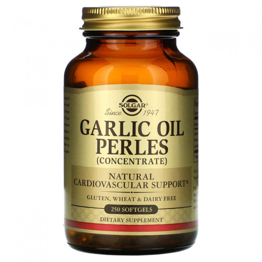 Концентрат чесночного масла "Garlic Oil Perles" Solgar, 1 мг, 250 мягких таблеток