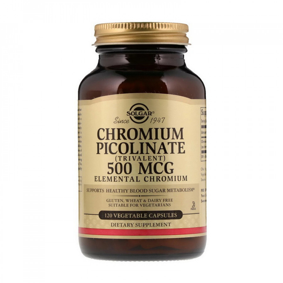 Хром пиколинат "Chromium Picolinate" 500 мкг, Solgar, 120 капсул