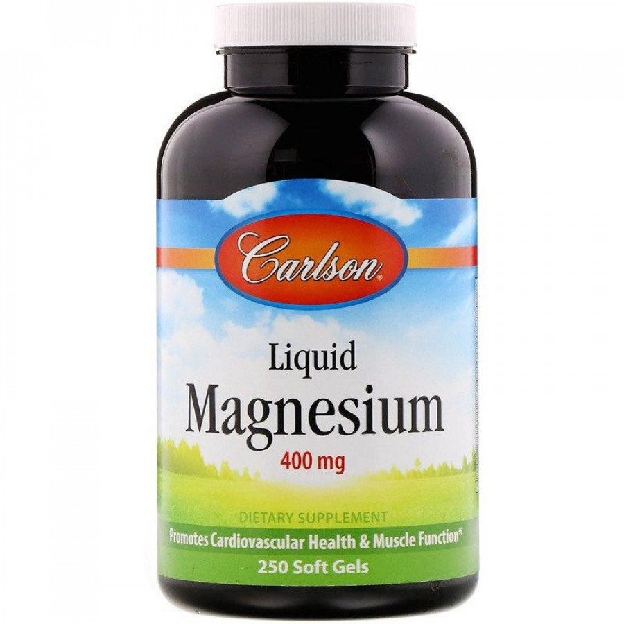 Жидкий магний "Magnesium Gels" 400 мг, Carlson Labs, 250 капсул
