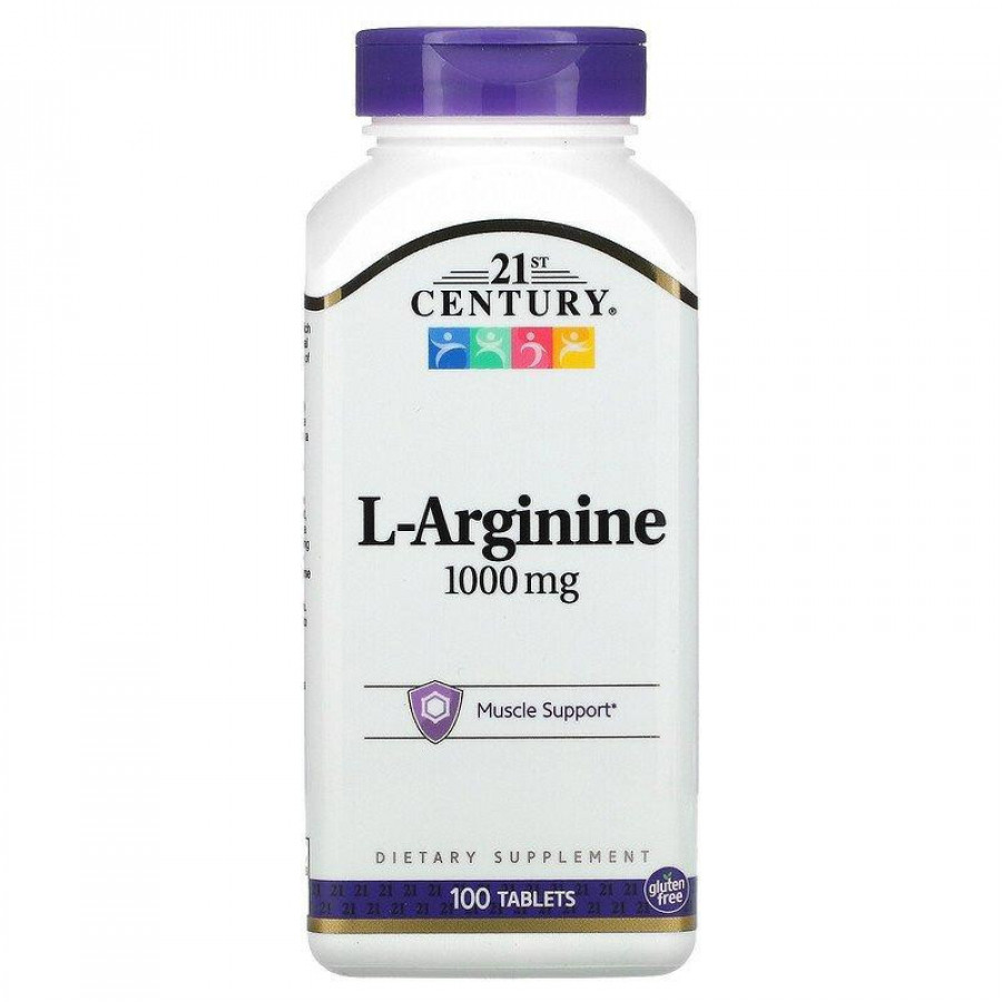 L-аргинин "L-Arginine" 21st Century, 1000 мг, 100 таблеток