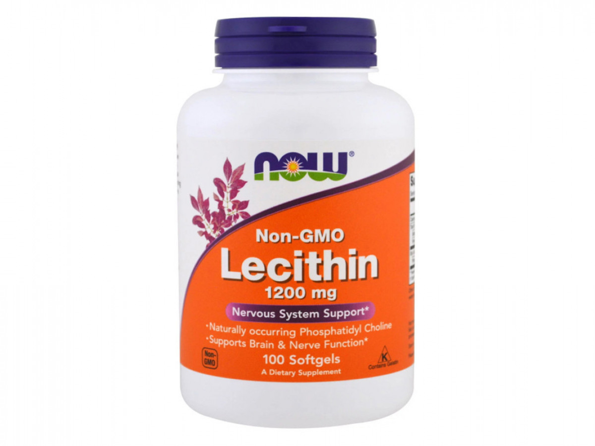 Лецитин соевый, Now Foods, соевый лецитин 1200 мг, 100 капсул