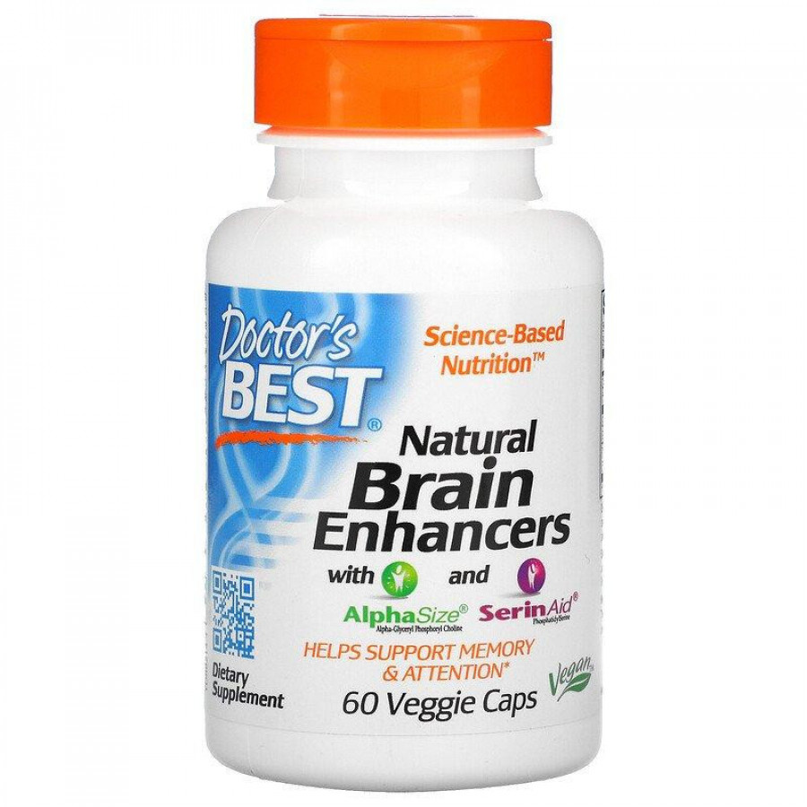 Витамины для мозга "Natural Brain Enhancers with AlpaSize and SerinAid" Doctor's Best, 60 капсул