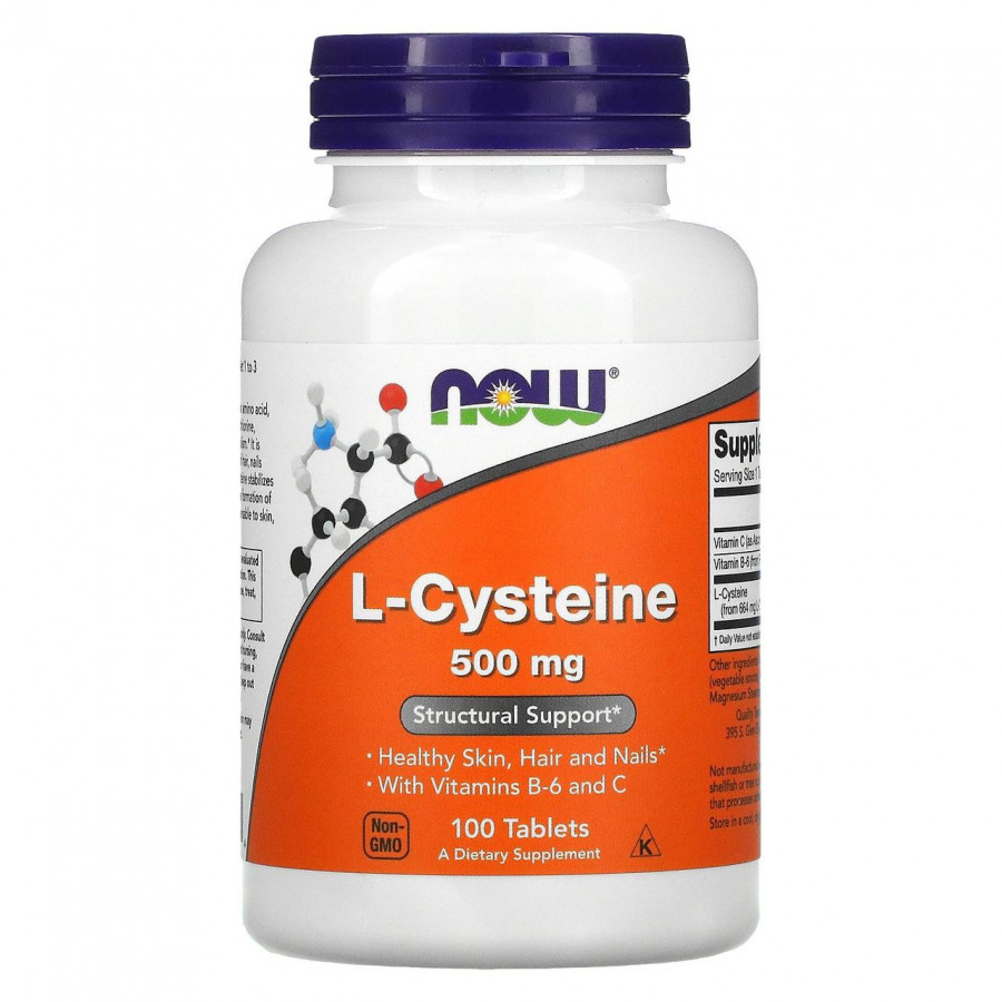 L-цистеин "L-Cysteine" Now Foods, 500 мг, 100 таблеток