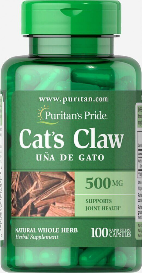 Кошачий коготь, Cat's Claw, Puritan's Pride, 500 мг, 100 капсул
