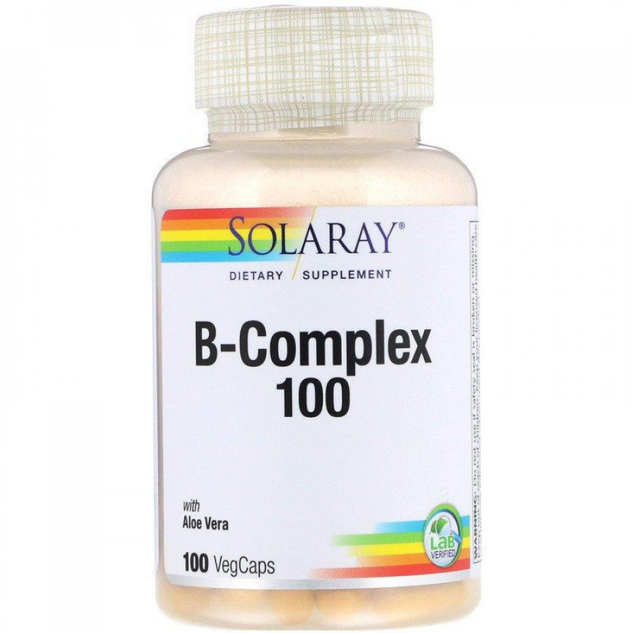 Витамины группы В, B-Complex 100, Solaray, 100 капсул