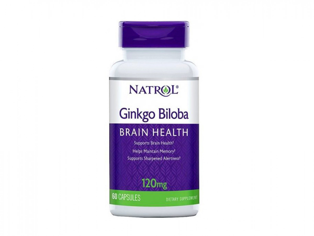 Гинкго билоба, Ginkgo Biloba, Natrol 120 мг, 60 капсул