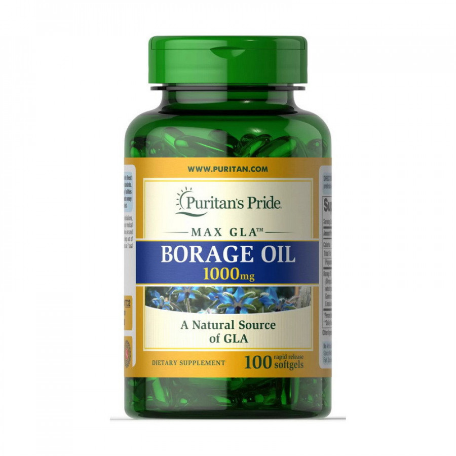 Масло огуречника "Borage Oil" Puritan's Pride, 1000 мг, 100 желатиновых капсул