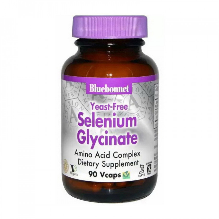 Селен глицинат бездрожжевой "Selenium Glycinate Yeast-Free" Bluebonnet Nutrition, 200 мкг, 90 капсул
