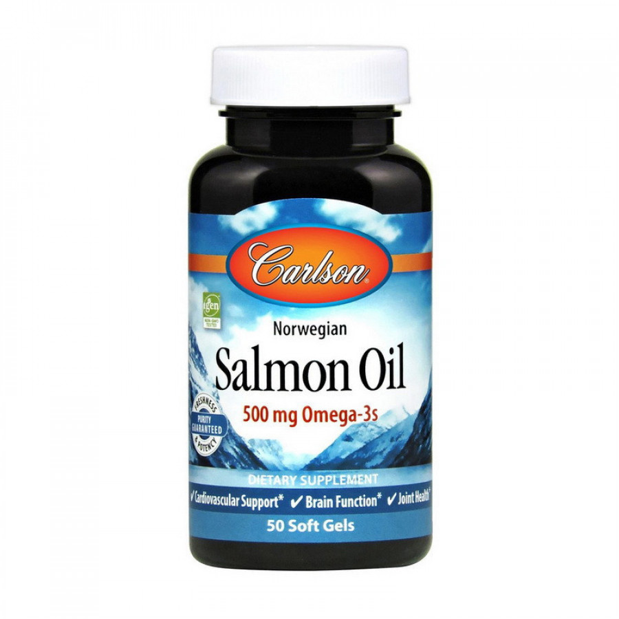 Масло норвежского лосося "Salmon Oil Omega-3s" Carlson Labs, 500 мг, 50 капсул