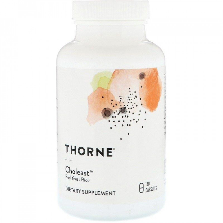 Красный ферментированный рис с Q10 "Choleast" Thorne Research, 600 мг, 120 капсул