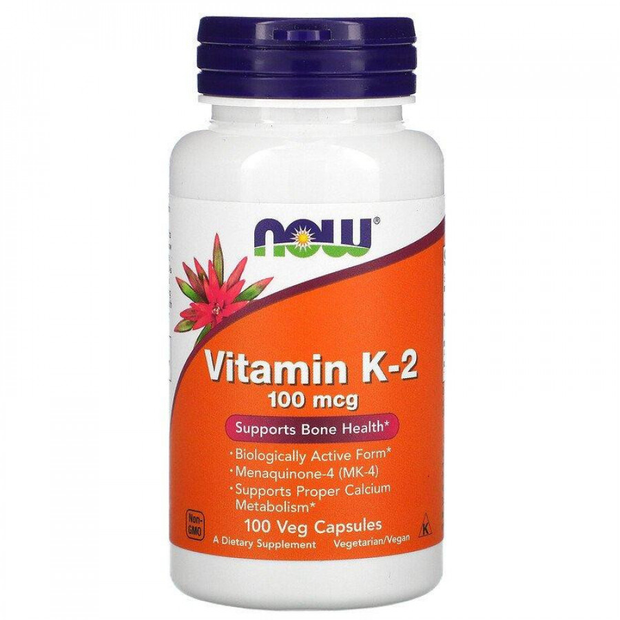 Витамин К2, МК-7 "MK-7 Vitamin K-2" Now Foods, 100 мкг, 60 капсул