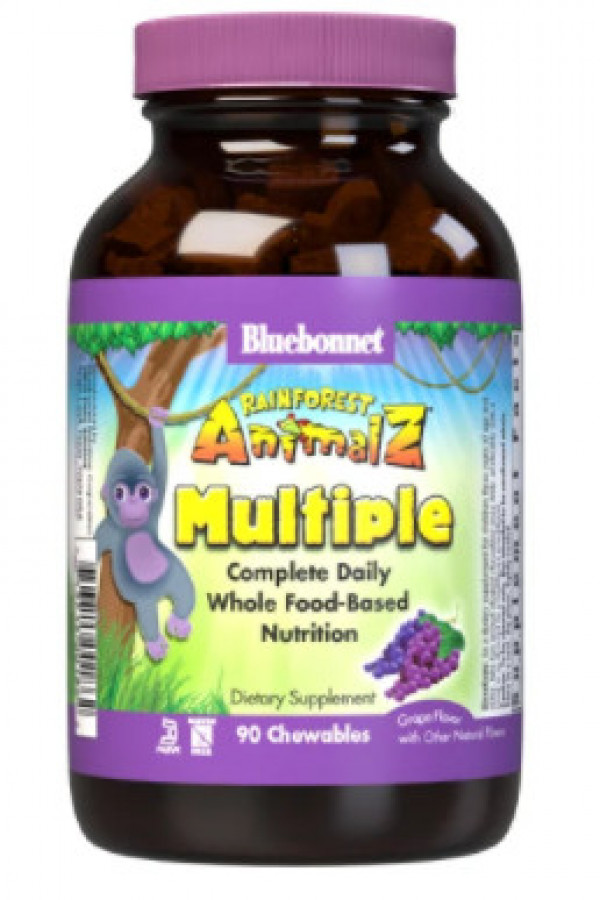 Витамины для детей "Multiple complete daily nutrition for kids" Bluebonnet Nutrition, виноград, 90 таблеток