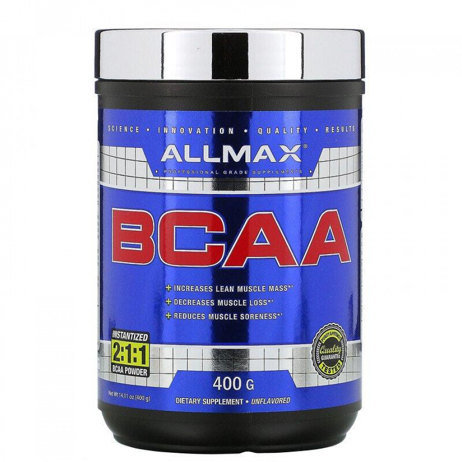 Аминокислоты ВСАА "BCAA" AllMax Nutrition, натуральный вкус, 400 г