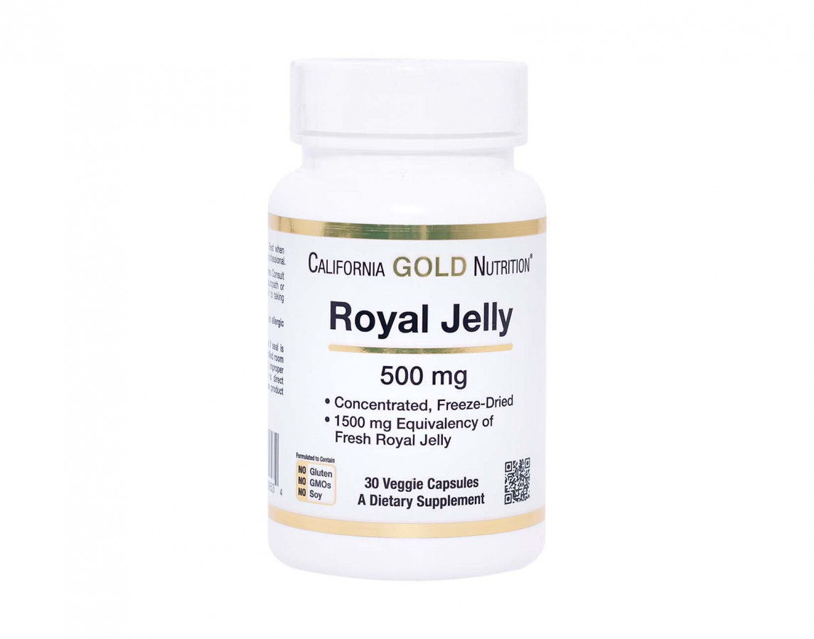 Royal Jelly, California Gold Nutrition, маточное молочко 500 мг, 30 капсул