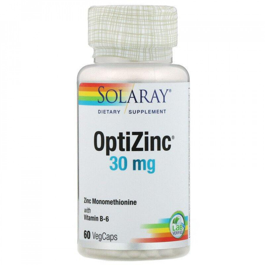 OptiZinc, 30 мг, Solaray, 60 капсул