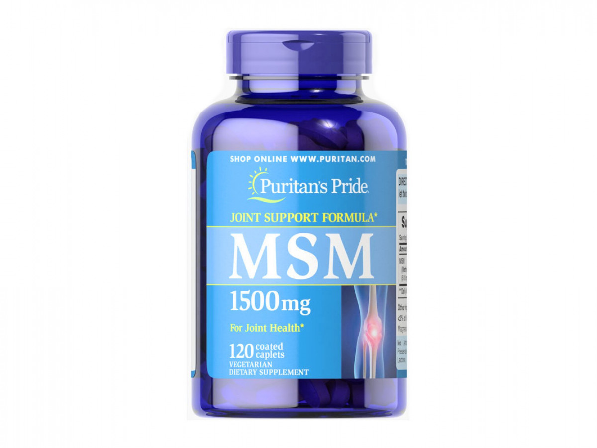 МСМ, Метилсульфонилметан, MSM, Puritan's Pride, 1500 мг, 120 капсул