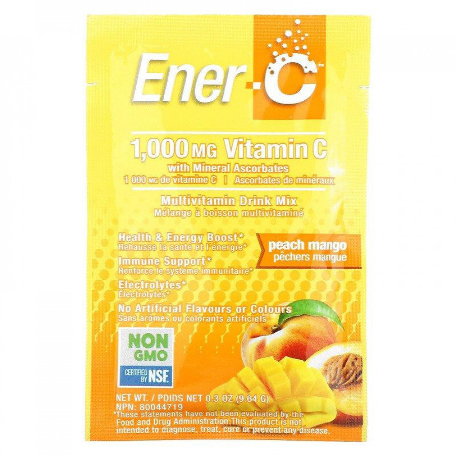 Электролитический напиток с витамином С, 1000 мг, манго, Ener-C, 30 пакетов