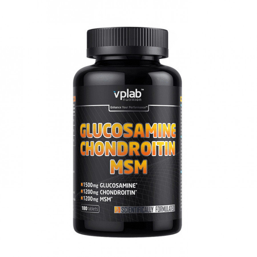Глюкозамин, хондроитин, МСМ "Glucosamine & Chondroitin MSM" VP Lab, 180 таблеток