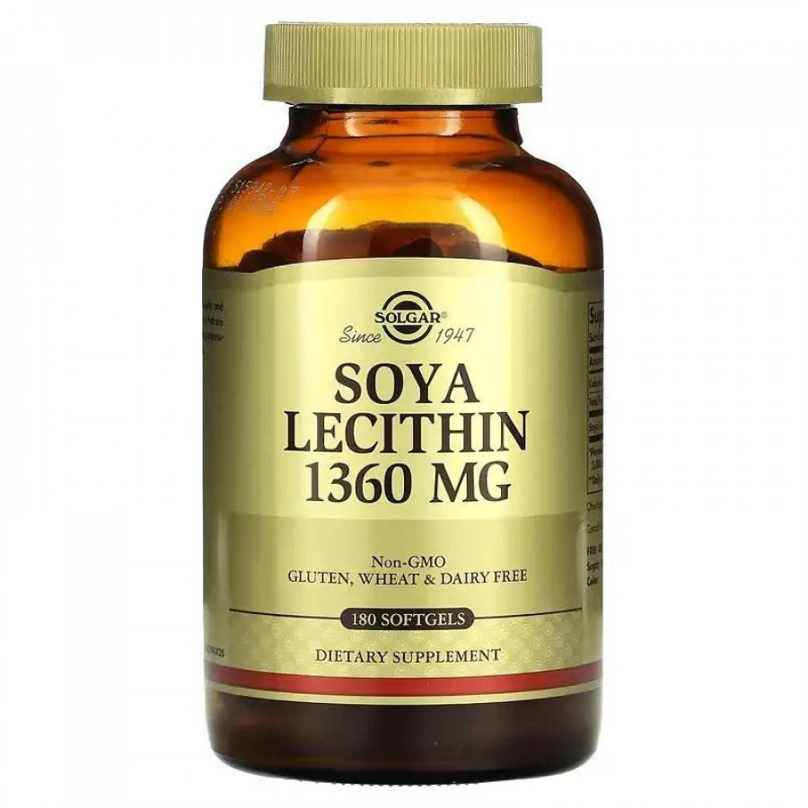Cоевый лецитин Solgar (Soya Lecithin) 1360 мг 180 капсул