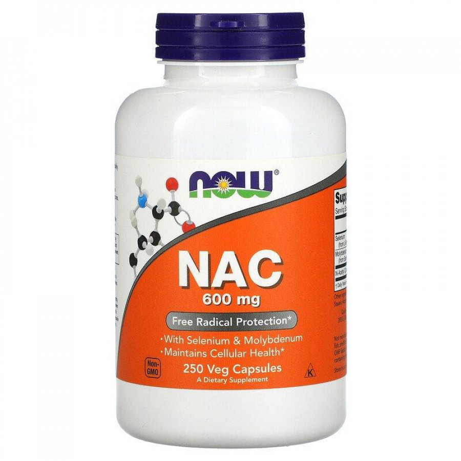 N-ацетилцистеин "NAC" Now Foods, 600 мг, 250 капсул