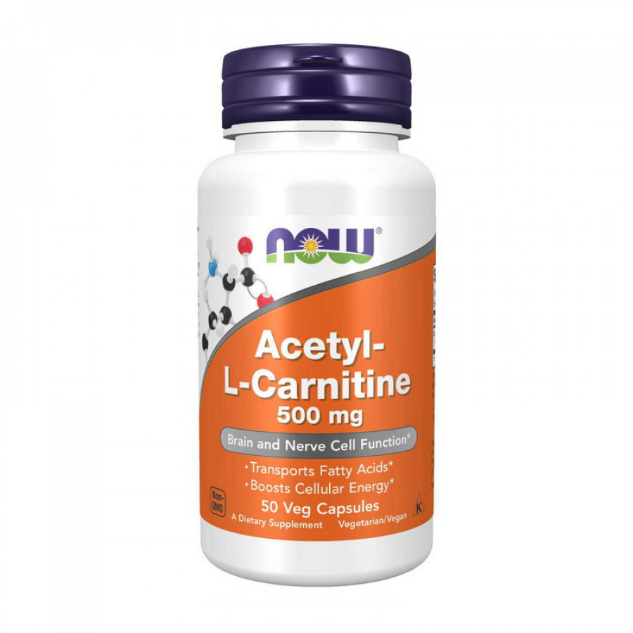 Ацетил-L-карнитин "Acetyl-L-Carnitine" 500 мг, Now Foods, 50 капсул
