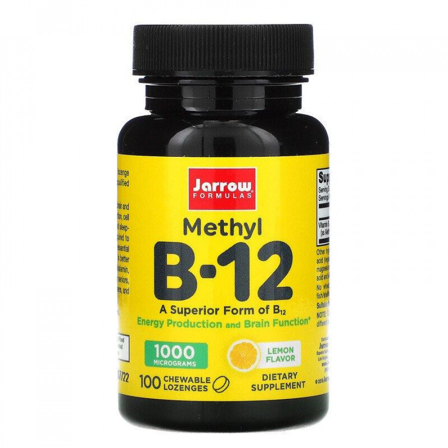 Метикобаламин, В12 "Methyl B-12" со вкусом лимона, Jarrow Formulas, 100 пастилок