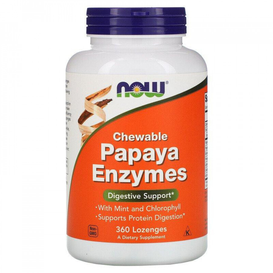 Пищеварительные ферменты папайи "Papaya Enzyme Chewable" Now Foods, 360 пастилок