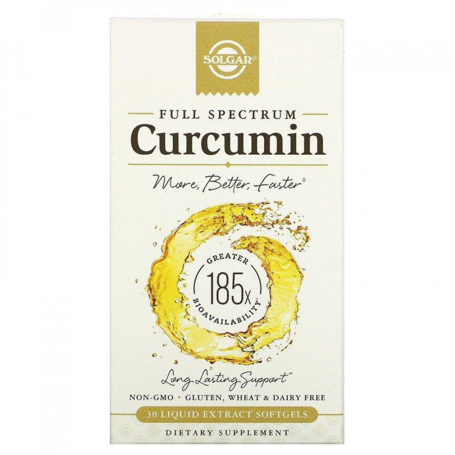 Куркумин "Full Spectrum Curcumin" Solgar, 30 капсул с жидким экстрактом