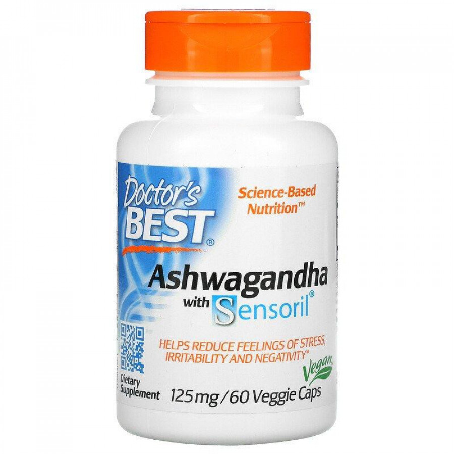 Ашваганда с Sensoril "Ashwagandha with Sensoril" Doctor's Best, 125 мг, 60 капсул