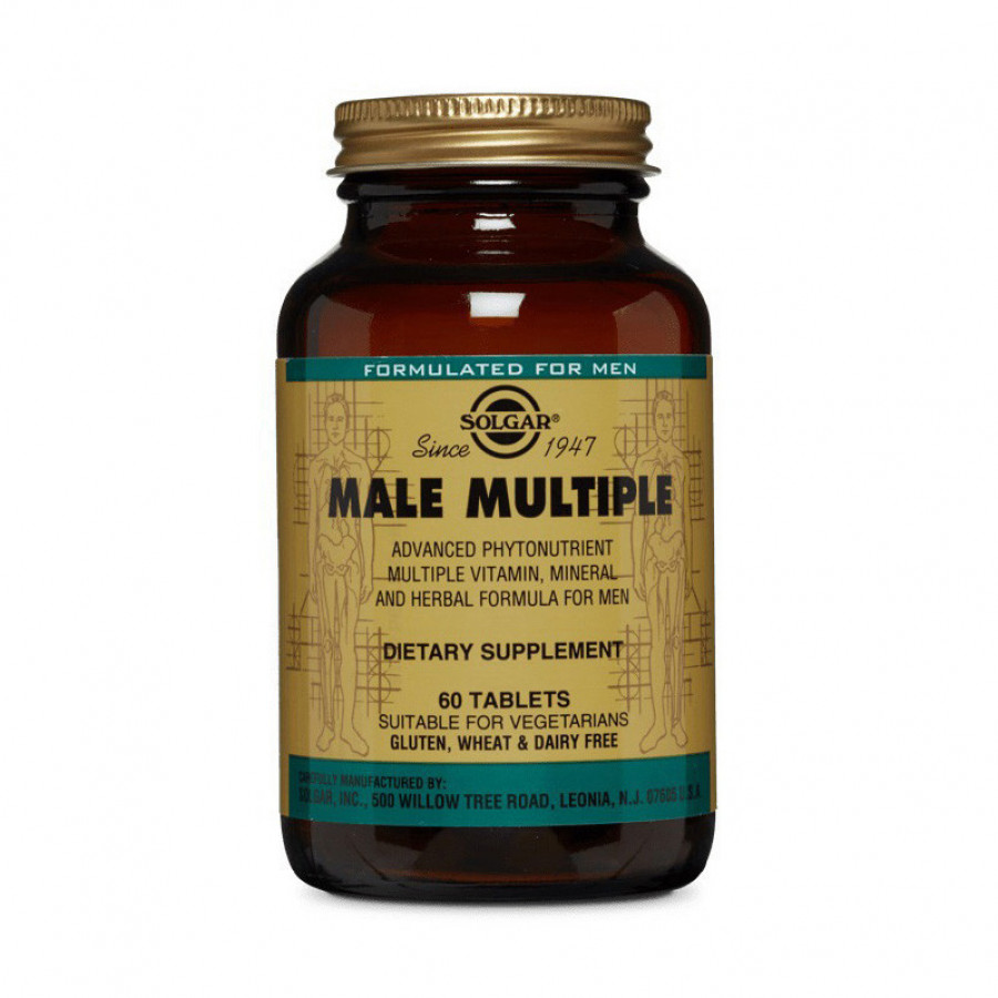 Мультивитамины и мультиминералы для мужчин, Male Multiple, Solgar, 60 таблеток