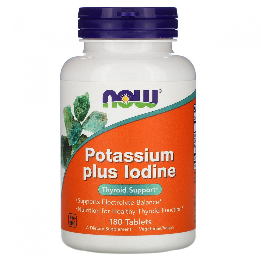Калий плюс йод "Potassium Plus Iodine" Now Foods, 180 таблеток