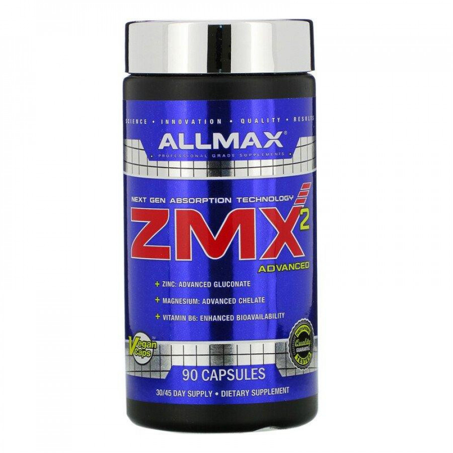 Магний, цинк и витамин В6 "ZMX" ALLMAX Nutrition, улучшенная усвояемость, 90 капсул