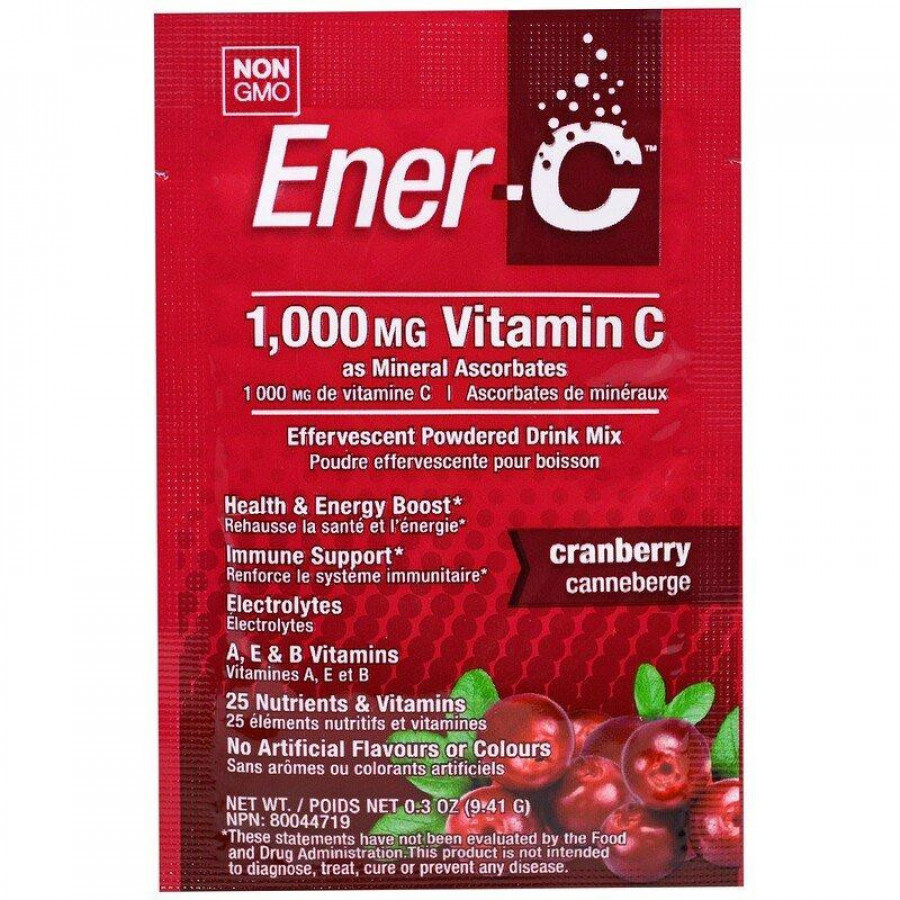 Электролитический напиток с витамином С, 1000 мг, клюква, Ener-C, 1 пакет