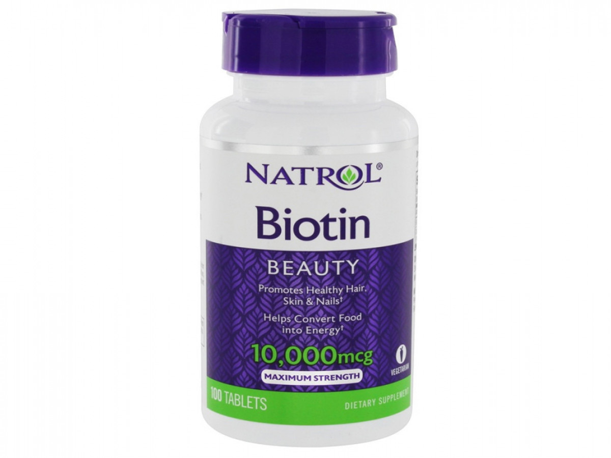 Биотин Biotin, Natrol, 10000 мкг, 100 таблеток