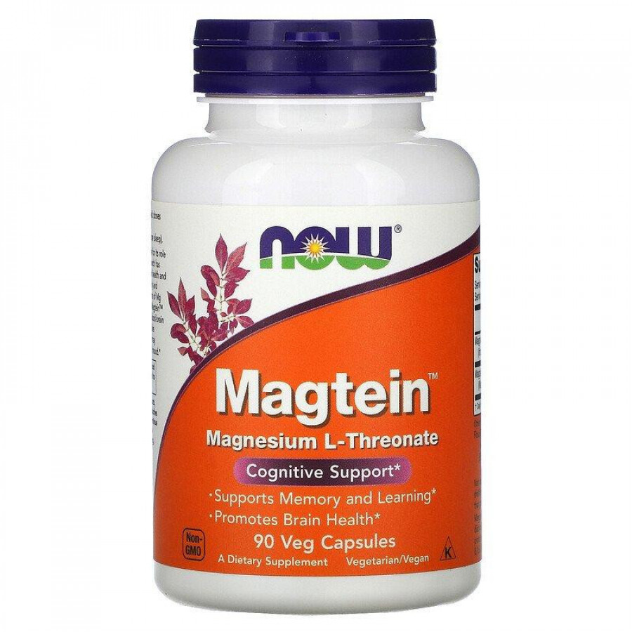 L-треонат магния "Magtein magnesium l-threonate"  Now Foods, 2000 мг, 90 вегетарианских капсул