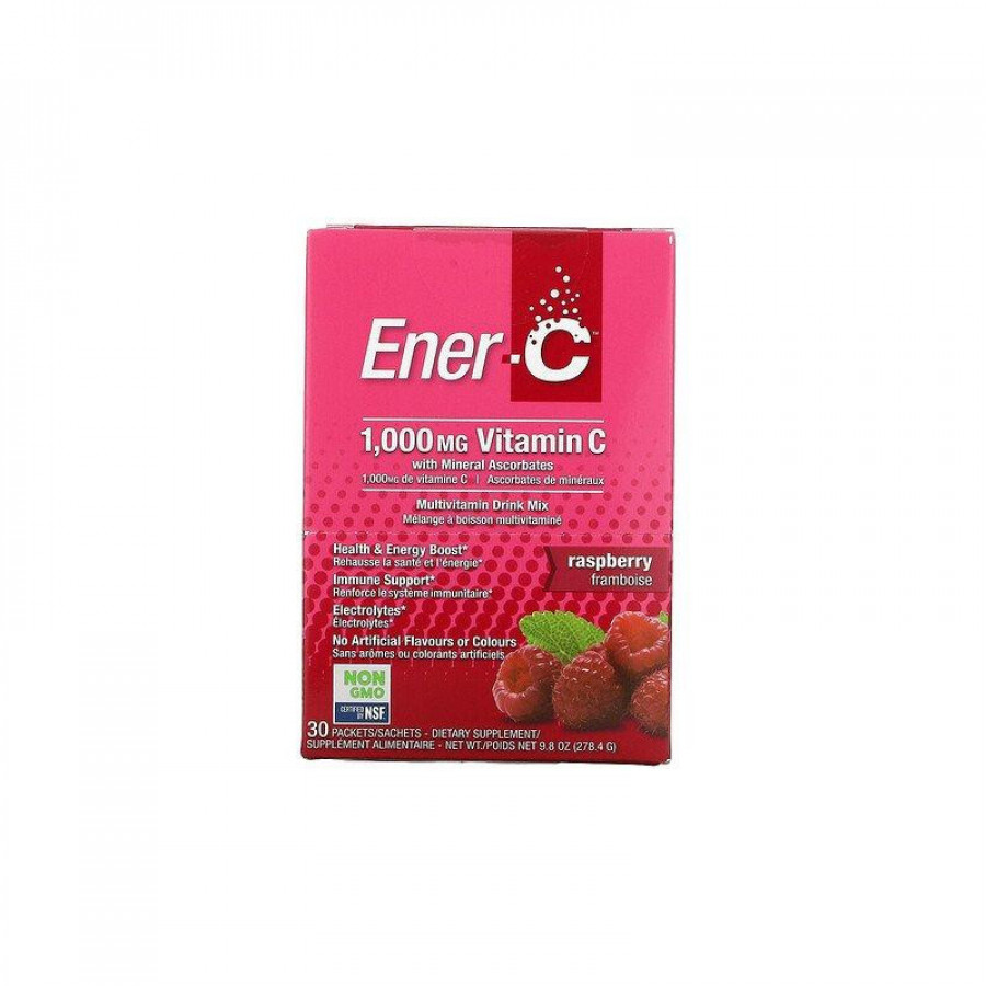 Электролитический напиток с витамином С, 1000 мг, малина, Ener-C, 1 пакет