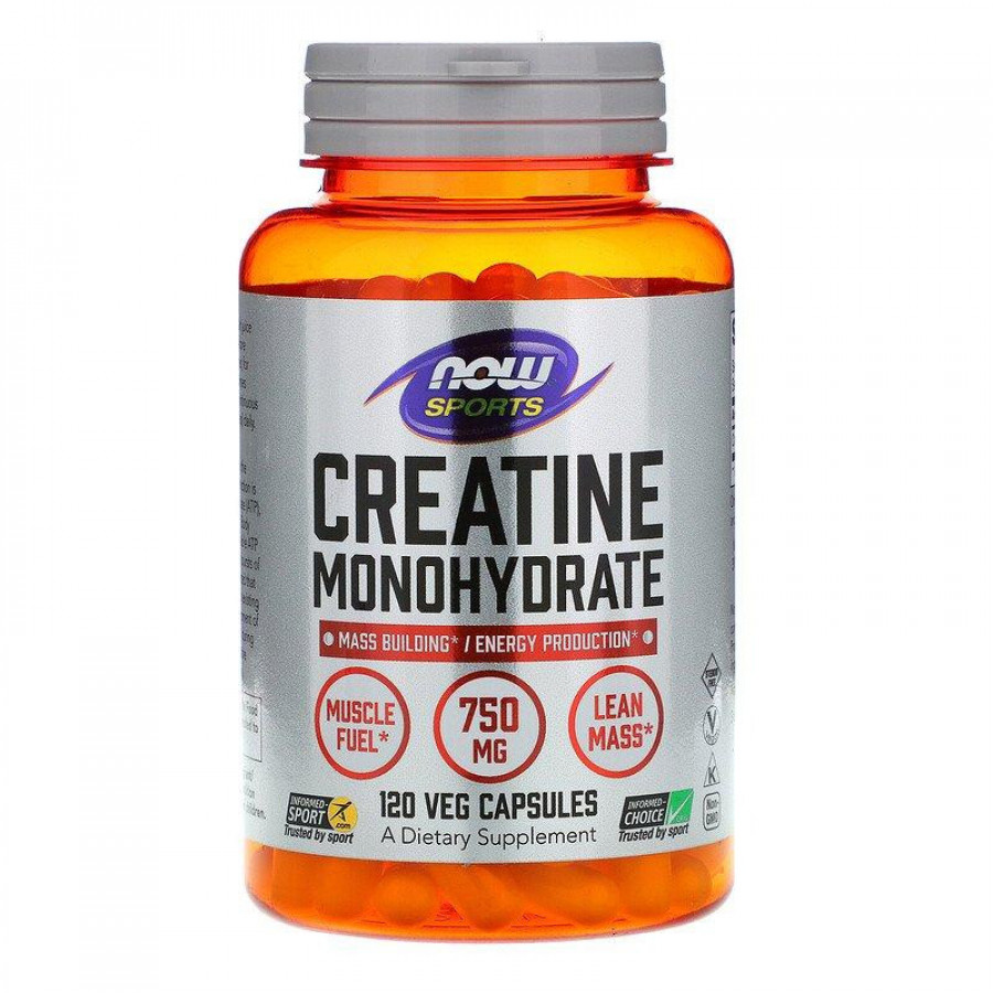 Моногидрат креатина, 750 мг, Now Foods, 120 капсул