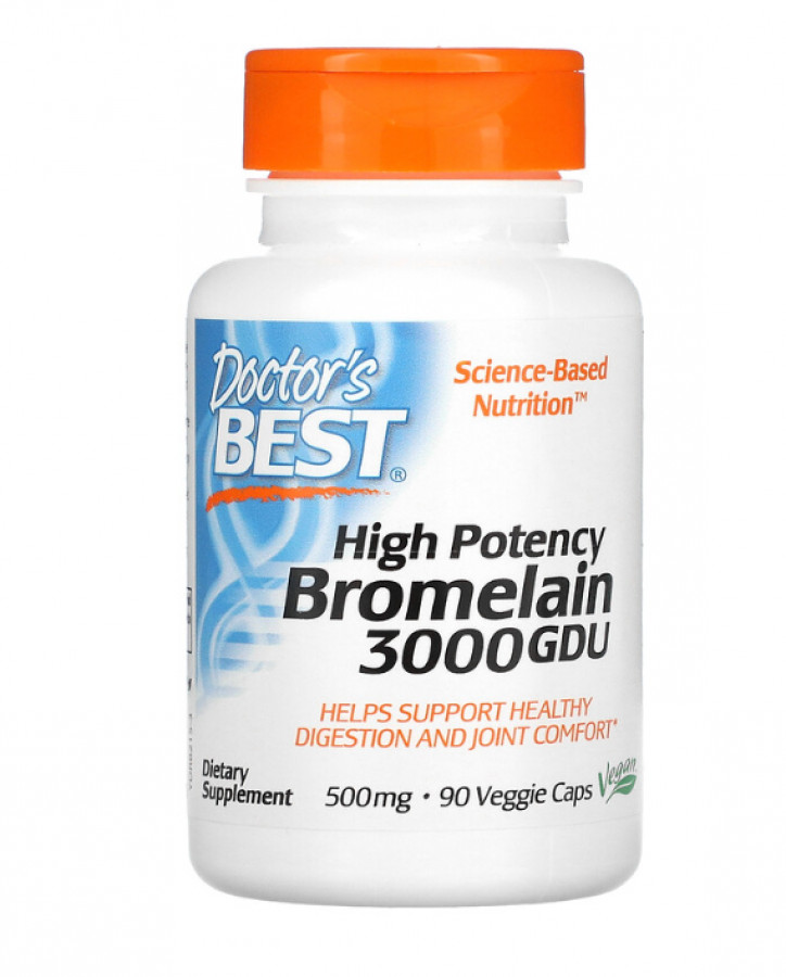 Бромелайн 3000, Bromelain 3000 GDU, Doctor's Best, 500 мг, 90 капсул