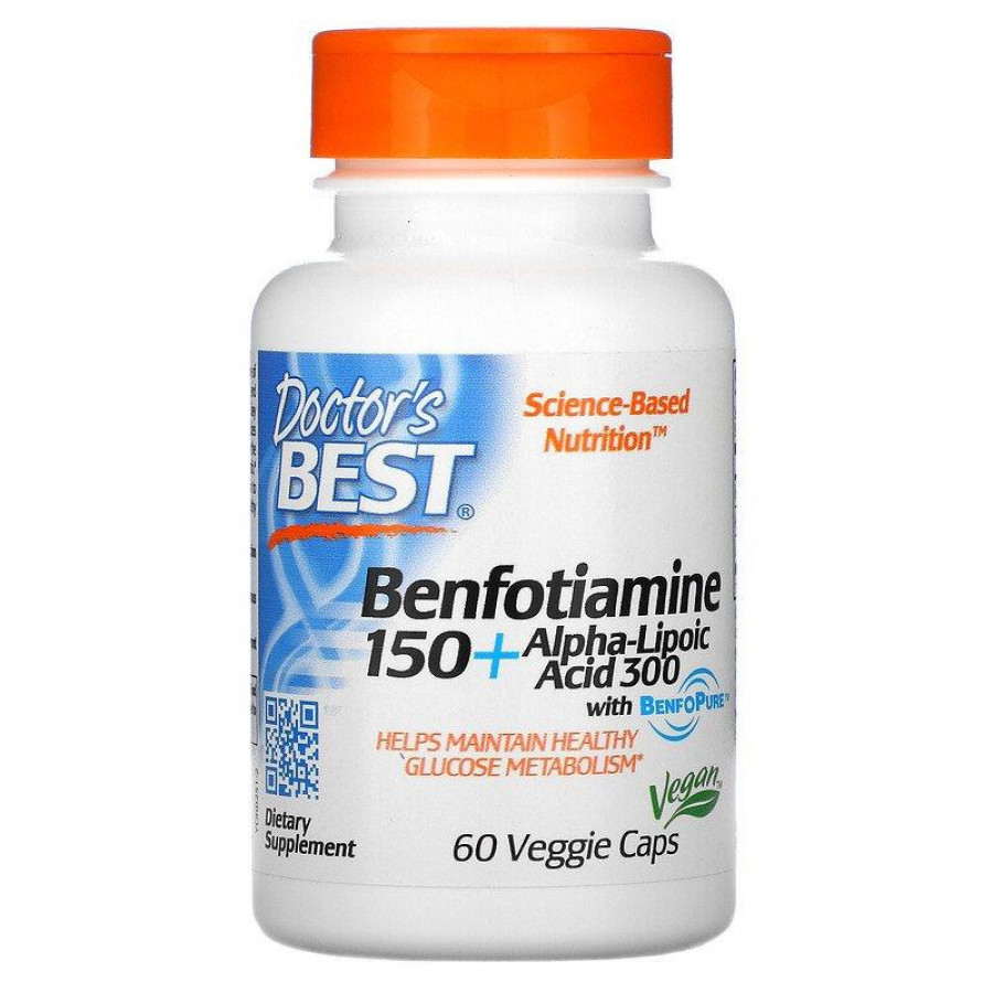 Бенфотиамин и альфа-липоевая кислота "Benfotiamine Alpha Lipoic Acid" Doctor's Best, 60 капсул