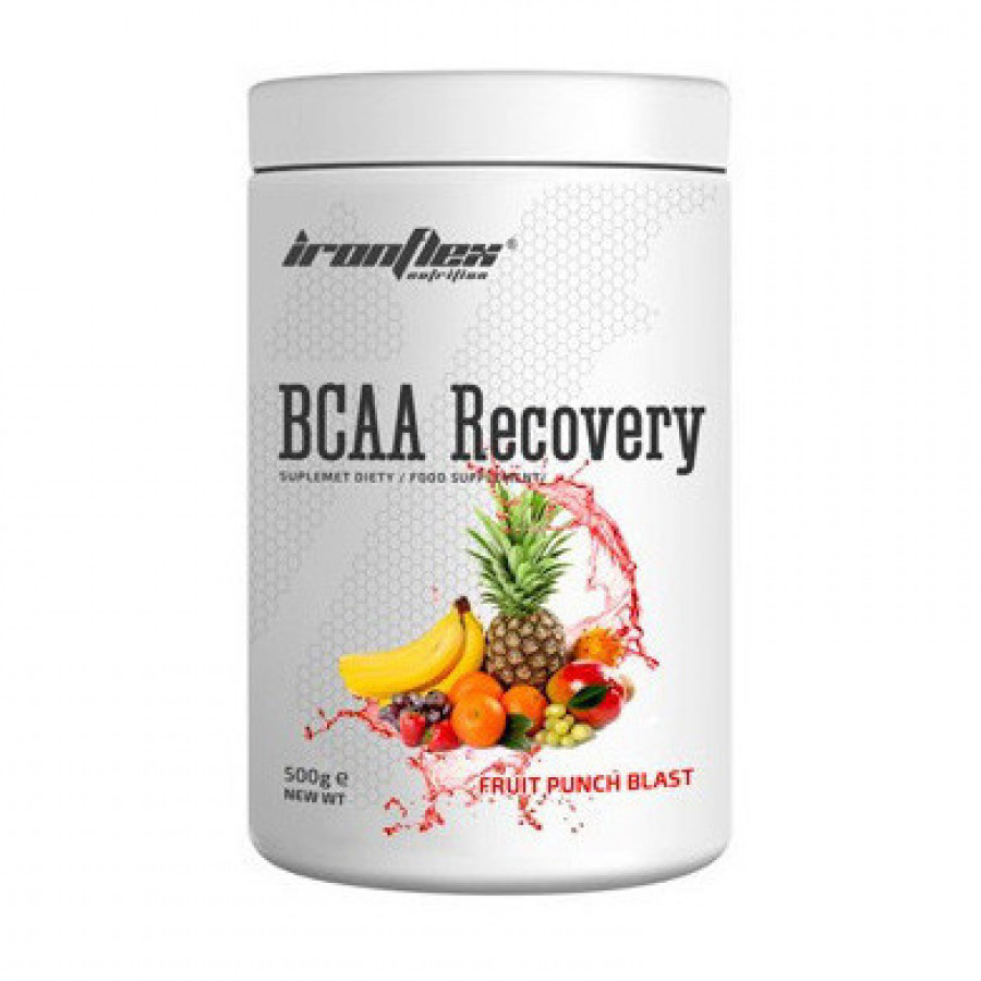 Аминокислоты ВСАА с глутамином "BCAA Recovery" IronFlex, ассорти вкусов, 500 г