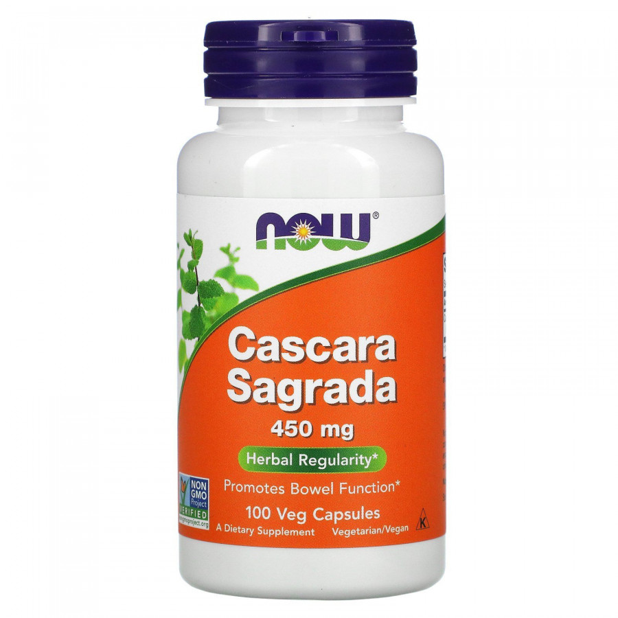 Крушина Now Foods (Cascara Sagrada) 450 мг 100 вегетарианских капсул